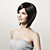  capless curto bob preto 100% huamn cabelo estrondo lado peruca