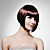  Capless Short Bob High Quality Synthetic Dark Brown Straight Hair Wig