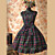  Sleeveless Knee-length Dark Green Cotton Bow Casual Lolita Dress