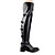  Leather Low Heel Over The Knee Boots With Zipper / Bowknot Party / Evening Shoes