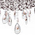  de acero inoxidable elegante 5-luz lámpara colgante de cristal con gotas