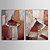  Hand-painted Abstract Oil Painting with Stretched Frame - Set of 2