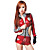  Skinny Checkered Red Leather Stage Costumes(2 Pieces)