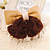  Handmade Brown and Beige Satin and Feather 10cm Bow Sweet Lolita Headdress