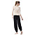  Japannes Cotton Long Sleeve Sports Yoga Suit (White Pleated Tops+Black Pants)