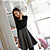  Women's Trendy Slim Round Collar Splicing Dress