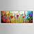  Hand-painted Abstract Oil Painting with Stretched Frame - Set of 3