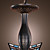  40W Antique Inspired Chandelier with 3 Lights - Blue Lampshade