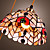  60W E27 Colourful Pendent Light with Shade in Shell Feature and 3 Lights