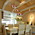  60W E27 Colourful Pendent Light with Shade in Shell Feature and 3 Lights
