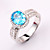  Charming 925 Sterling Silver Platinum Plated Birthstone Ring(More Colors)