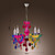  kunstneriske akryl vedhæng lys med 5 lys krom færdig regnbue design