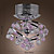  Crystal Semi Flush Mount with 4 Lights in Purple