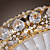  Luxuriant Modern Crystal Beads Flush Mount With 3 Lights Golden Finish