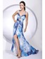  2010 de style Empire sangles balayer asymétrique / Evening Train brosse en mousseline de soie / PROM / Robe Homecoming (fsd0245)
