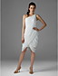  Sheath/Column One Shoulder Knee-length Chiffon Over Mading Bridesmaid/Wedding Party Dress
