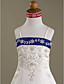  A-line Spaghetti Straps Court Train Satin Flower Girl Dress