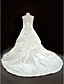  Prinzessin Schatz Kapelle Zug Satin plus size Hochzeitskleid mit Perlenstickerei