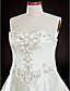  Prinzessin Schatz Kapelle Zug Satin plus size Hochzeitskleid mit Perlenstickerei