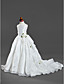  Ball Gown Spaghetti Straps Court Train Taffeta Satin Flower Girl Dresses / First Communion Dresses