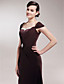  Sheath/Column Square Floor-length Satin And Chiffon Mother of the Bride Dress