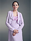  A-line Straps Tea-length Chiffon Stretch Satin Mother of the Bride Dress With A Wrap