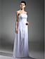  Sheath/ Column Strapless Floor-length Chiffon Evening Dress