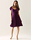  A-line V-neck Knee-length Chiffon Over Elastic Satin Bridesmaid/ Wedding Party Dress