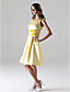  A-line Square Knee-length Satin Bridesmaid/ Wedding Party Dress