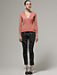  ts v hals ensfarvet langærmet pullover