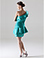  une ligne une robe de cocktail en satin court / mini-épaule