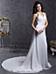  Chiffon Sheath/Column Wedding Dress with Beaded Embroidered and Button Back