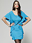  ts elastischen Bänder Rundhals Jersey-Kleid