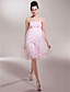  Empire Strapless Knee-length Tulle Over Satin Bridesmaid/ Wedding Party Dress