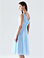 A-line V-neck Knee-length Chiffon Bridesmaid/Wedding Party Dress With Criss-Cross Bodice