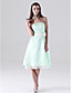  A-line Strapless Knee-length Satin Lace Bridesmaid/Homecoming Dress