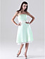  A-line Strapless Knee-length Satin Lace Bridesmaid/Homecoming Dress