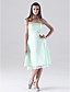  A-line Strapless Knee-length Satin Lace Bridesmaid/Homecoming Dress