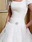  Ball Gown Scoop Organza Satin Floor-length Wedding Dress