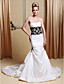  Taffeta Strapless Trumpet Wedding Dresses with Beaded Lace