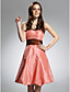  A-line Spaghetti Straps Knee-Length Taffeta Bridesmaid/Wedding Party Dress