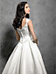  A-Line/Princess cappella treno abito da sposa in raso con ricami di perline
