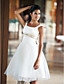  A-line Bateau Sleeveless Satin Tulle Knee-length Wedding Dress
