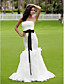  strapless barrido / cepillo tren de organza de raso vestido de novia trompeta / sirena con una envoltura