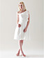  A-line One Shoulder Knee-length Chiffon Over Elastic Satin Bridesmaid Dress