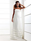  A-line Strapless Floor-length Satin Organza Wedding Dress