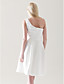  A-line One Shoulder Knee-length Chiffon Over Elastic Satin Bridesmaid Dress