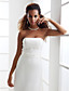 A-line Strapless Floor-length Satin Organza Wedding Dress