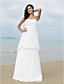  uma linha-namorada de varredura / escova treinar vestido de noiva chiffon