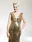  Trumpet/Mermaid V-neck Sweep/Brush Train Sequined Evening Dress inspired by Kellie Pickler